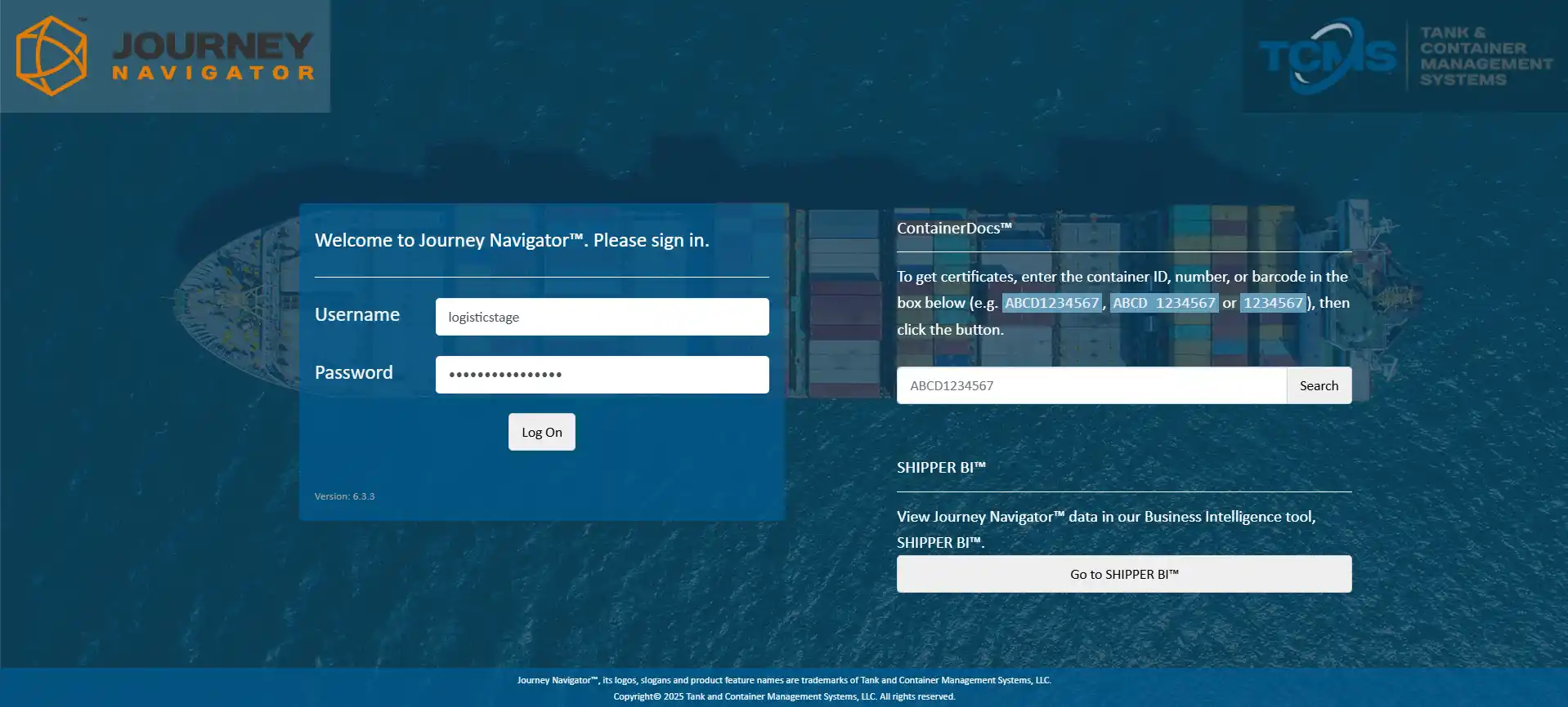 TCMS Journey Navigator screenshot 1